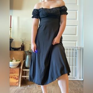 Black Cottagecore off the shoulder dress